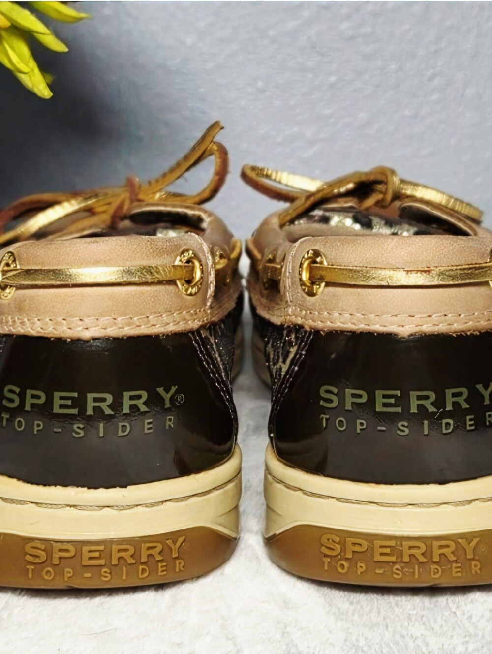 Sperry Leopard Sparkle Metallic Panel Boat Shoes - EUC – Size: 7.5 (Women’s) - Picture 6 of 11